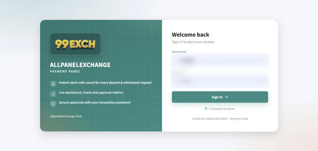Rolex Panel — home screen of the live demo