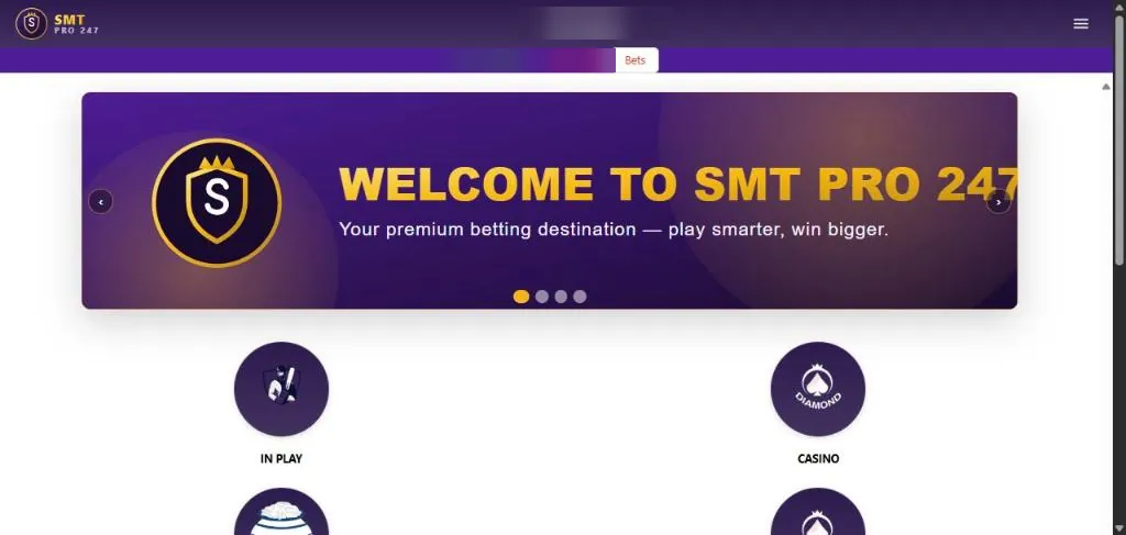 SMT Pro 247 — home screen of the live demo